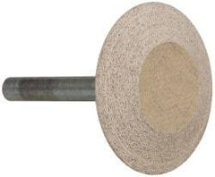 Cratex - 1-5/8" Head Diam x 3/8" Thickness, A36, Wheel Tapered Edge End, Aluminum Oxide Mounted Point - Medium Grade, 80 Grit, 23,520 RPM - Industrial Tool & Supply