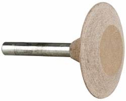 Cratex - 1-5/8" Head Diam x 3/8" Thickness, A36, Wheel Tapered Edge End, Aluminum Oxide Mounted Point - Fine Grade, 120 Grit, 23,520 RPM - Industrial Tool & Supply