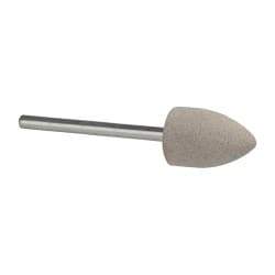 Cratex - 1/2" Head Diam x 3/4" Thickness, B42, Pointed End, Aluminum Oxide Mounted Point - Fine Grade, 120 Grit, 17,620 RPM - Industrial Tool & Supply