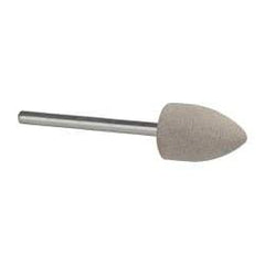 Cratex - 1/2" Head Diam x 3/4" Thickness, B42, Pointed End, Aluminum Oxide Mounted Point - Fine Grade, 120 Grit, 17,620 RPM - Industrial Tool & Supply