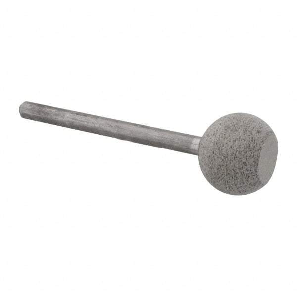 Cratex - 1/2" Head Diam x 3/8" Thickness, B62, Wheel Radius Edge End, Aluminum Oxide Mounted Point - Medium Grade, 80 Grit, 19,500 RPM - Industrial Tool & Supply