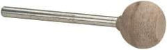 Cratex - 1/2" Head Diam x 3/8" Thickness, B62, Wheel Radius Edge End, Aluminum Oxide Mounted Point - Fine Grade, 120 Grit, 19,500 RPM - Industrial Tool & Supply