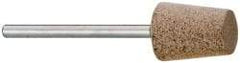 Cratex - 1/2" Head Diam x 5/8" Thickness, B91, Flat Cone End, Aluminum Oxide Mounted Point - Fine Grade, 120 Grit, 16,870 RPM - Industrial Tool & Supply