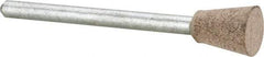Cratex - 5/16" Head Diam x 3/8" Thickness, B104, Inverted Cone Flat End, Aluminum Oxide Mounted Point - Fine Grade, 120 Grit, 28,870 RPM - Industrial Tool & Supply