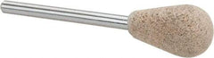 Cratex - 7/16" Head Diam x 11/16" Thickness, B111, Inverted Cone Radius End, Aluminum Oxide Mounted Point - Medium Grade, 80 Grit, 17,620 RPM - Industrial Tool & Supply