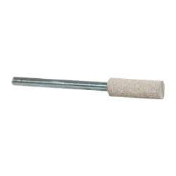 Cratex - 1/4" Head Diam x 3/4" Thickness, W164, Cylinder End, Aluminum Oxide Mounted Point - Fine Grade, 120 Grit, 21,750 RPM - Industrial Tool & Supply