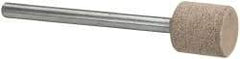 Cratex - 3/8" Head Diam x 3/8" Thickness, W175, Cylinder End, Aluminum Oxide Mounted Point - Medium Grade, 80 Grit, 24,150 RPM - Industrial Tool & Supply