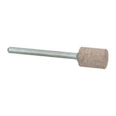 Cratex - 3/8" Head Diam x 1/2" Thickness, W176, Cylinder End, Aluminum Oxide Mounted Point - Medium Grade, 80 Grit, 21,000 RPM - Industrial Tool & Supply