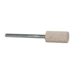 Cratex - 3/8" Head Diam x 3/4" Thickness, W177, Cylinder End, Aluminum Oxide Mounted Point - Fine Grade, 120 Grit, 17,620 RPM - Industrial Tool & Supply