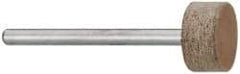 Cratex - 1/2" Head Diam x 1/4" Thickness, W183, Cylinder End, Aluminum Oxide Mounted Point - Medium Grade, 80 Grit, 22,500 RPM - Industrial Tool & Supply