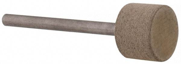 Cratex - 1/2" Head Diam x 3/8" Thickness, W184, Cylinder End, Aluminum Oxide Mounted Point - Fine Grade, 120 Grit, 19,500 RPM - Industrial Tool & Supply