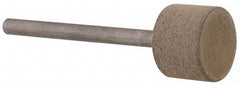 Cratex - 1/2" Head Diam x 3/8" Thickness, W184, Cylinder End, Aluminum Oxide Mounted Point - Fine Grade, 120 Grit, 19,500 RPM - Industrial Tool & Supply