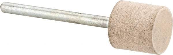 Cratex - 1/2" Head Diam x 1/2" Thickness, W185, Cylinder End, Aluminum Oxide Mounted Point - Fine Grade, 120 Grit, 16,870 RPM - Industrial Tool & Supply