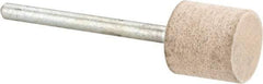 Cratex - 1/2" Head Diam x 1/2" Thickness, W185, Cylinder End, Aluminum Oxide Mounted Point - Fine Grade, 120 Grit, 16,870 RPM - Industrial Tool & Supply
