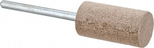 Cratex - 1/2" Head Diam x 1" Thickness, W187, Cylinder End, Aluminum Oxide Mounted Point - Fine Grade, 120 Grit, 10,120 RPM - Industrial Tool & Supply