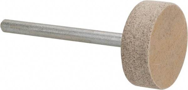 Cratex - 3/4" Head Diam x 1/4" Thickness, W201, Cylinder End, Aluminum Oxide Mounted Point - Medium Grade, 80 Grit, 17,400 RPM - Industrial Tool & Supply