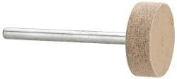 Cratex - 3/4" Head Diam x 1/4" Thickness, W201, Cylinder End, Aluminum Oxide Mounted Point - Fine Grade, 120 Grit, 17,400 RPM - Industrial Tool & Supply