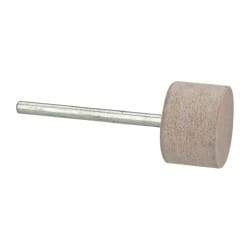 Cratex - 3/4" Head Diam x 1/2" Thickness, W203, Cylinder End, Aluminum Oxide Mounted Point - Fine Grade, 120 Grit, 15,750 RPM - Industrial Tool & Supply