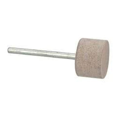Cratex - 3/4" Head Diam x 1/2" Thickness, W203, Cylinder End, Aluminum Oxide Mounted Point - Fine Grade, 120 Grit, 15,750 RPM - Industrial Tool & Supply