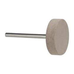 Cratex - 1" Head Diam x 1/4" Thickness, W216, Cylinder End, Aluminum Oxide Mounted Point - Medium Grade, 80 Grit, 12,750 RPM - Industrial Tool & Supply