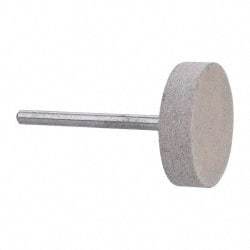 Cratex - 1" Head Diam x 1/4" Thickness, W216, Cylinder End, Aluminum Oxide Mounted Point - Fine Grade, 120 Grit, 12,750 RPM - Industrial Tool & Supply