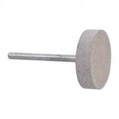 Cratex - 1" Head Diam x 1/4" Thickness, W216, Cylinder End, Aluminum Oxide Mounted Point - Fine Grade, 120 Grit, 12,750 RPM - Industrial Tool & Supply