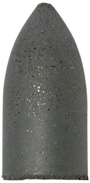 Cratex - 7/8" Max Diam x 1-3/4" Long, Cone, Rubberized Point - Fine Grade, Silicon Carbide, 1/4" Arbor Hole, Unmounted - Industrial Tool & Supply