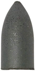 Cratex - 7/8" Max Diam x 1-3/4" Long, Cone, Rubberized Point - Medium Grade, Silicon Carbide, 1/4" Arbor Hole, Unmounted - Industrial Tool & Supply