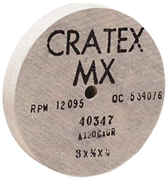 Cratex - 2" Diam x 1/4" Hole x 1/16" Thick, 54 Grit Surface Grinding Wheel - Aluminum Oxide, Type 1, Coarse Grade, 27,120 Max RPM, No Recess - Industrial Tool & Supply