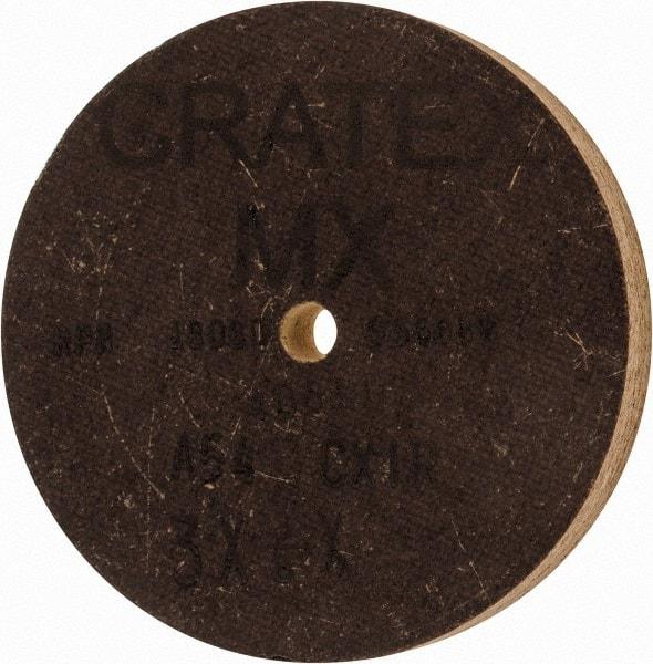 Cratex - 3" Diam x 1/4" Hole x 3/8" Thick, 54 Grit Surface Grinding Wheel - Aluminum Oxide, Type 1, Coarse Grade, 18,080 Max RPM, No Recess - Industrial Tool & Supply