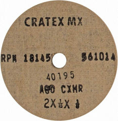 Cratex - 2" Diam x 1/4" Hole x 1/16" Thick, 80 Grit Surface Grinding Wheel - Aluminum Oxide, Type 1, Medium Grade, 18,145 Max RPM, No Recess - Industrial Tool & Supply