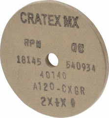 Cratex - 2" Diam x 1/4" Hole x 1/8" Thick, 120 Grit Surface Grinding Wheel - Aluminum Oxide, Type 1, Fine Grade, 18,145 Max RPM, No Recess - Industrial Tool & Supply