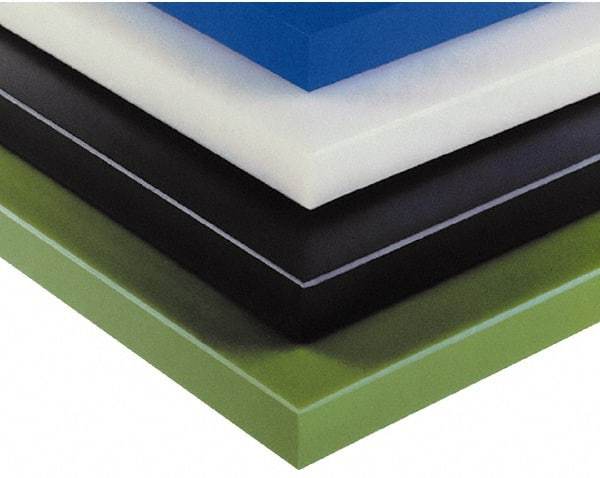 Made in USA - 2" Thick x 24" Wide x 4' Long, Polyethylene (UHMW) Sheet - White - Industrial Tool & Supply