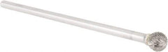 OSG - 1/2" Cut Diam, 1/4" Shank Diam, Ball Head Burr - Carbide, Radius End, 1/2" LOC, 6" OAL - Industrial Tool & Supply