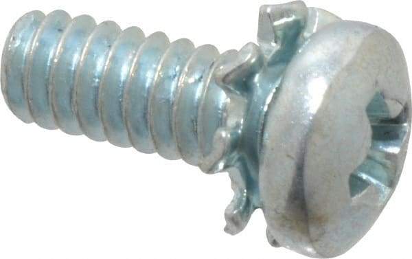 Value Collection - #4-40 UNC, 5/16" Length Under Head Phillips Drive Machine Screw - Pan Head, Grade J82 Steel, Zinc-Plated Finish, External Tooth - Industrial Tool & Supply