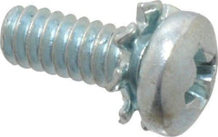 Value Collection - #4-40 UNC, 5/16" Length Under Head Phillips Drive Machine Screw - Pan Head, Grade J82 Steel, Zinc-Plated Finish, External Tooth - Industrial Tool & Supply