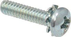 Value Collection - #4-40 UNC, 1/2" Length Under Head Phillips Drive Machine Screw - Pan Head, Grade J82 Steel, Zinc-Plated Finish, External Tooth - Industrial Tool & Supply