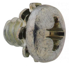 Value Collection - #6-32 UNC, 3/16" Length Under Head Phillips Drive Machine Screw - Pan Head, Grade J82 Steel, Zinc-Plated Finish, External Tooth - Industrial Tool & Supply