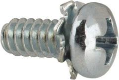 Value Collection - #6-32 UNC, 5/16" Length Under Head Phillips Drive Machine Screw - Pan Head, Grade J82 Steel, Zinc-Plated Finish, External Tooth - Industrial Tool & Supply