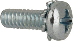 Value Collection - #6-32 UNC, 7/16" Length Under Head Phillips Drive Machine Screw - Pan Head, Grade J82 Steel, Zinc-Plated Finish, External Tooth - Industrial Tool & Supply