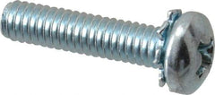 Value Collection - #8-32 UNC, 3/4" Length Under Head Phillips Drive Machine Screw - Pan Head, Grade J82 Steel, Zinc-Plated Finish, External Tooth - Industrial Tool & Supply