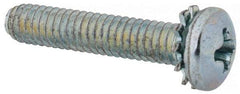 Value Collection - #8-32 UNC, 7/8" Length Under Head Phillips Drive Machine Screw - Pan Head, Grade J82 Steel, Zinc-Plated Finish, External Tooth - Industrial Tool & Supply