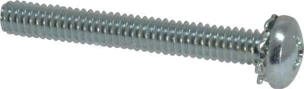 Value Collection - #8-32 UNC, 1-1/4" Length Under Head Phillips Drive Machine Screw - Pan Head, Grade J82 Steel, Zinc-Plated Finish, External Tooth - Industrial Tool & Supply