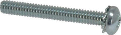 Value Collection - #8-32 UNC, 1-1/4" Length Under Head Phillips Drive Machine Screw - Pan Head, Grade J82 Steel, Zinc-Plated Finish, External Tooth - Industrial Tool & Supply