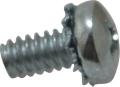 Value Collection - #10-24 UNC, 3/8" Length Under Head Phillips Drive Machine Screw - Pan Head, Grade J82 Steel, Zinc-Plated Finish, External Tooth - Industrial Tool & Supply