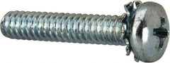 Value Collection - #10-24 UNC, 1" Length Under Head Phillips Drive Machine Screw - Pan Head, Grade J82 Steel, Zinc-Plated Finish, External Tooth - Industrial Tool & Supply