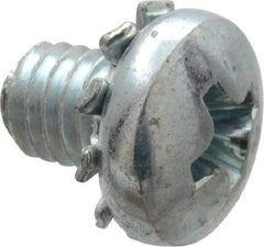Value Collection - #10-32 UNF, 1/4" Length Under Head Phillips Drive Machine Screw - Pan Head, Grade J82 Steel, Zinc-Plated Finish, External Tooth - Industrial Tool & Supply