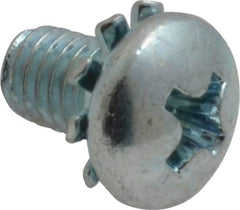 Value Collection - #10-32 UNF, 5/16" Length Under Head Phillips Drive Machine Screw - Pan Head, Grade J82 Steel, Zinc-Plated Finish, External Tooth - Industrial Tool & Supply