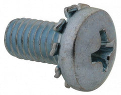 Value Collection - #10-32 UNF, 3/8" Length Under Head Phillips Drive Machine Screw - Pan Head, Grade J82 Steel, Zinc-Plated Finish, External Tooth - Industrial Tool & Supply
