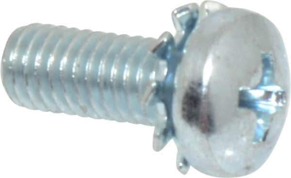 Value Collection - #10-32 UNF, 1/2" Length Under Head Phillips Drive Machine Screw - Pan Head, Grade J82 Steel, Zinc-Plated Finish, External Tooth - Industrial Tool & Supply